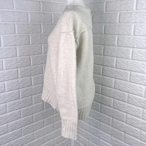 WE THE FREE EASTWOOD SWEATER OVERSIZE EXPOSED SEAM OATMEAL Free People Sz Small - Picture 4 of 12
